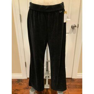 St. John Sport Black Velvet Pants W/ Elastic Waist, Size Small